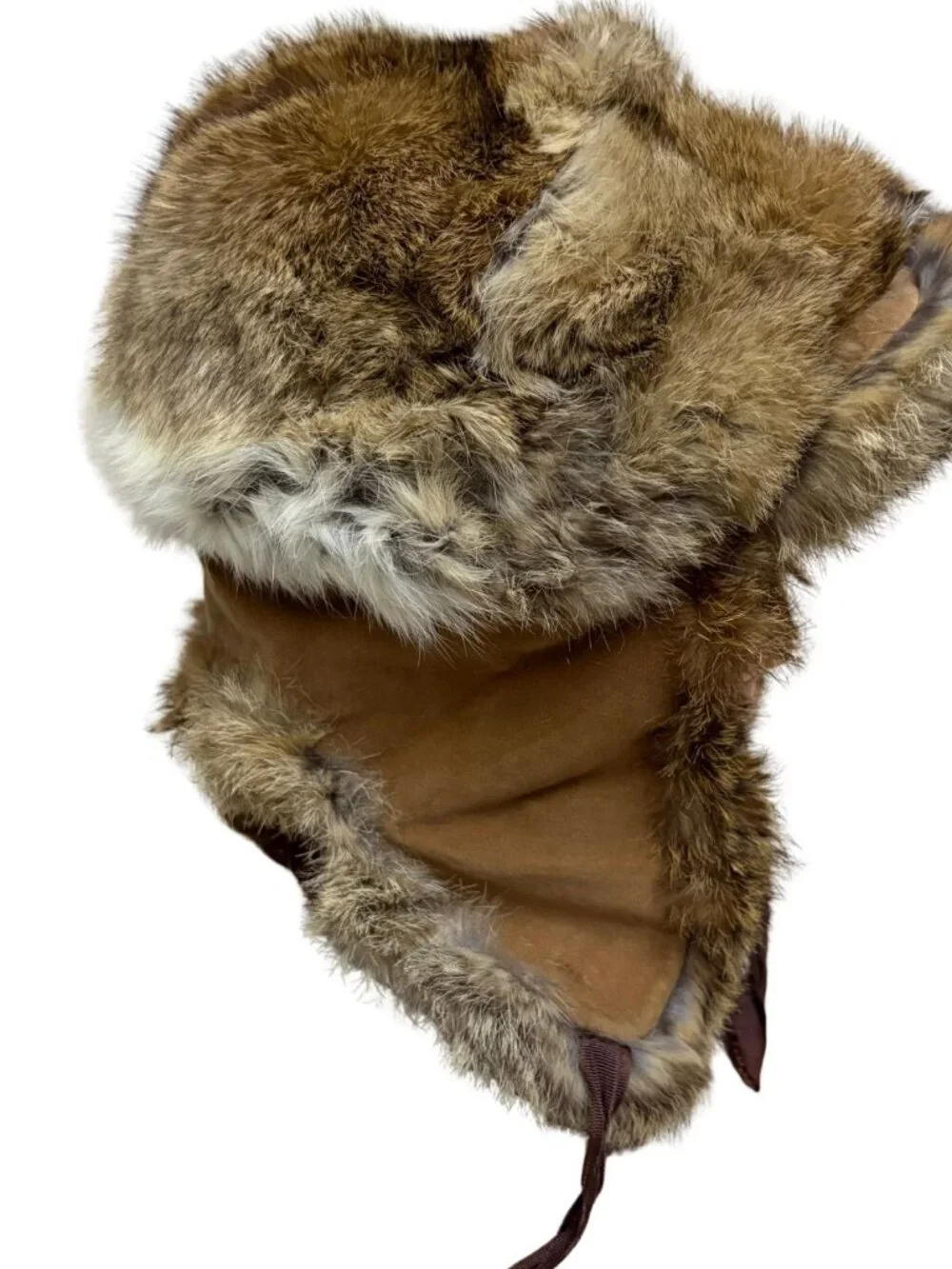 Vintage RABBIT FUR LL BEAN Winter Trapper Hat Retro Hunting Ushanka Womens Small